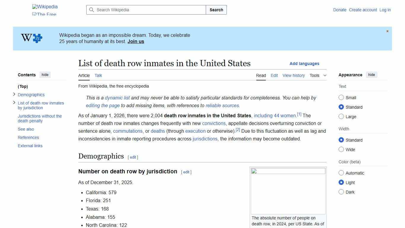 List of death row inmates in the United States - Wikipedia